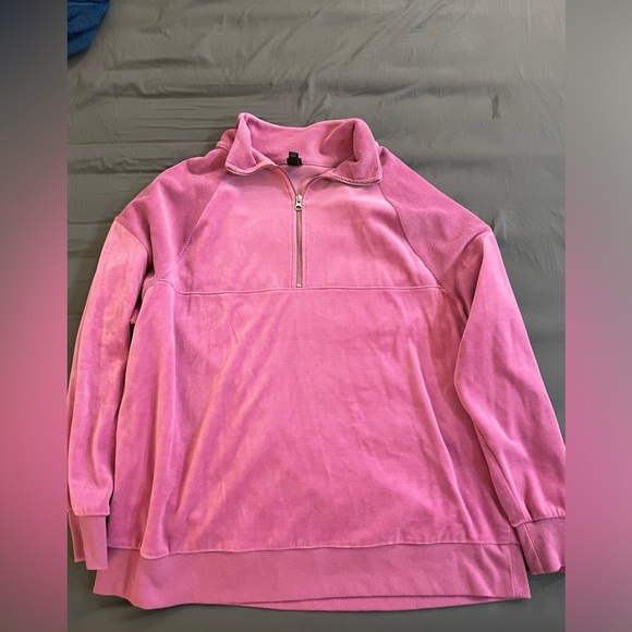 Wild Fable Velour Velvet Purple Quarter Zip Pullover Jacket Size XL - Picture 2 of 4